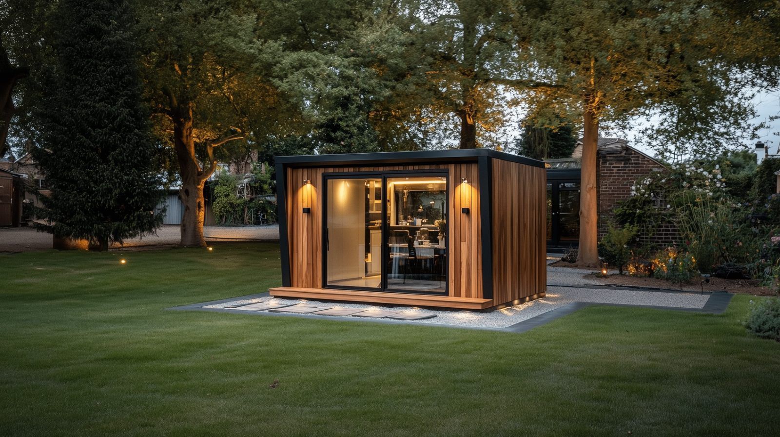 Birch — Duo-pitch SIP garden room Birch Duo-pitch SIP garden room by Green & Glass — exterior and interior view 2 of 4