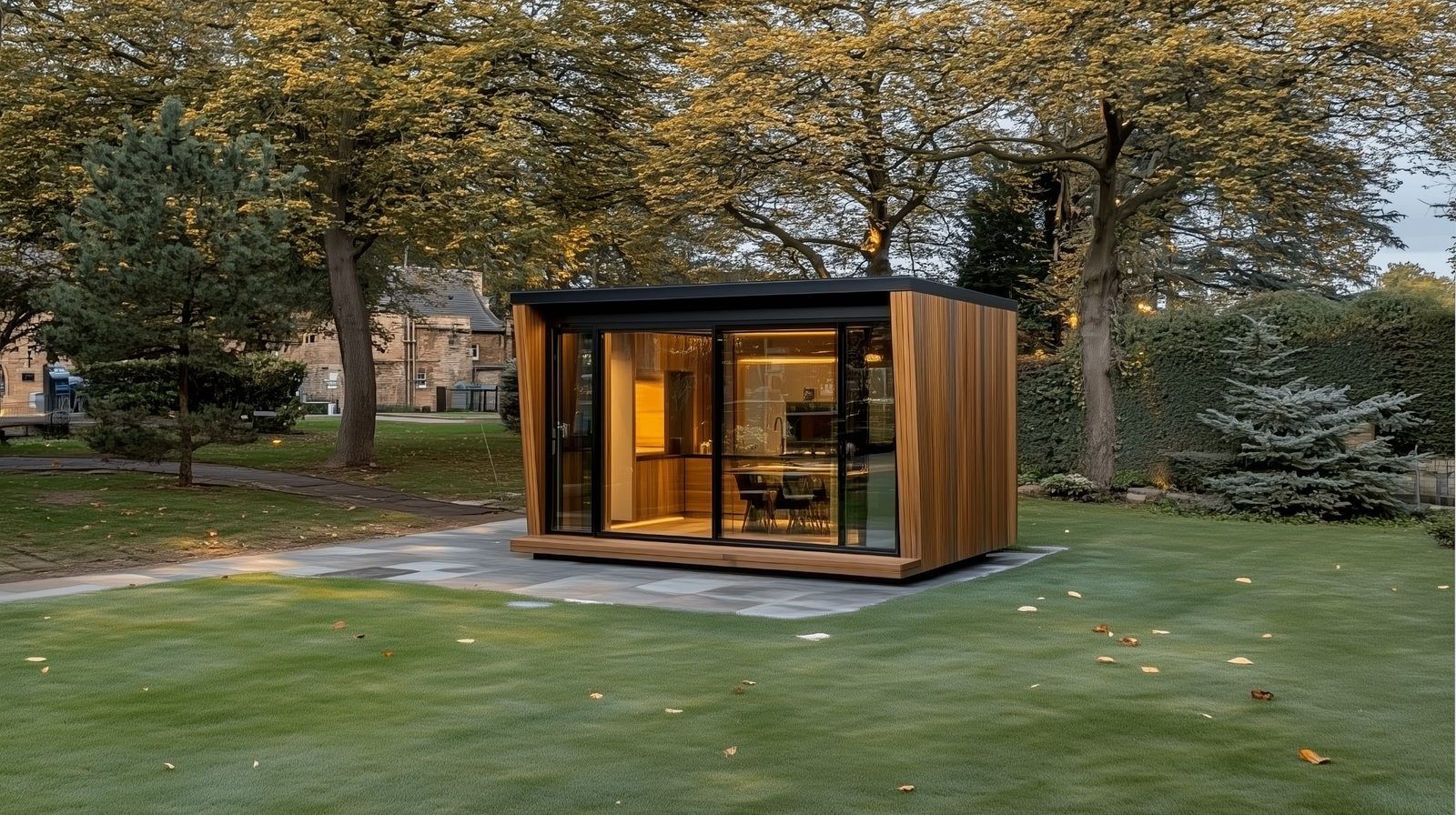 Birch — Duo-pitch SIP garden room Birch Duo-pitch SIP garden room by Green & Glass — exterior and interior view 4 of 4