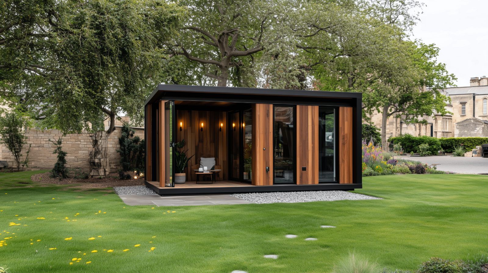 Maple — Mono-pitch SIP garden room Maple Mono-pitch SIP garden room by Green & Glass — exterior and interior view 1 of 4