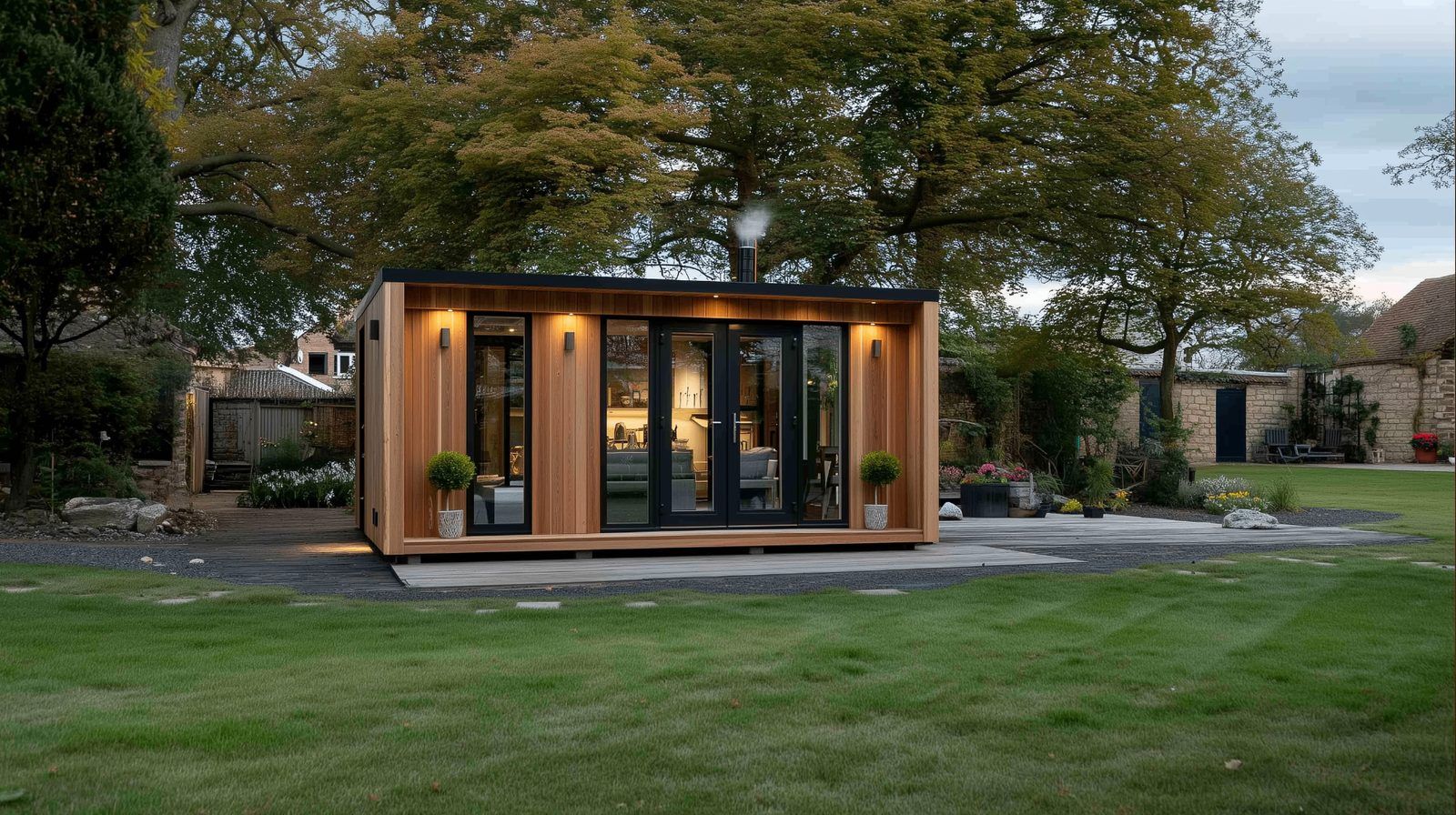 Ash Mono-pitch SIP garden room by Green & Glass — exterior and interior view 2 of 4
