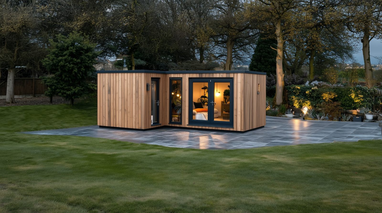 Chestnut — Duo-pitch SIP garden room Chestnut Duo-pitch SIP garden room by Green & Glass — exterior and interior view 4 of 4