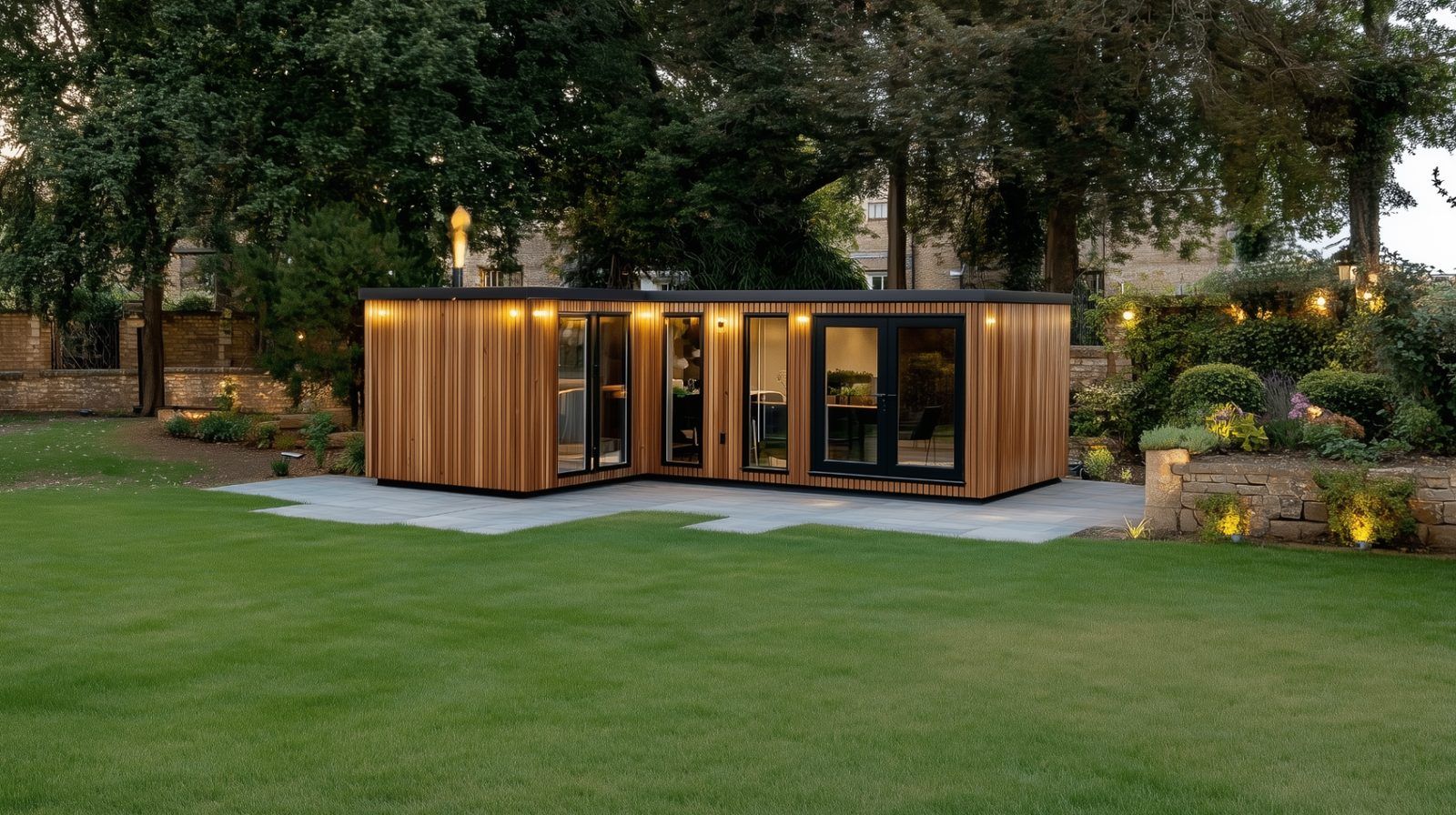 Cedar — Flat roof SIP garden room Cedar Flat roof SIP garden room by Green & Glass — exterior and interior view 2 of 4