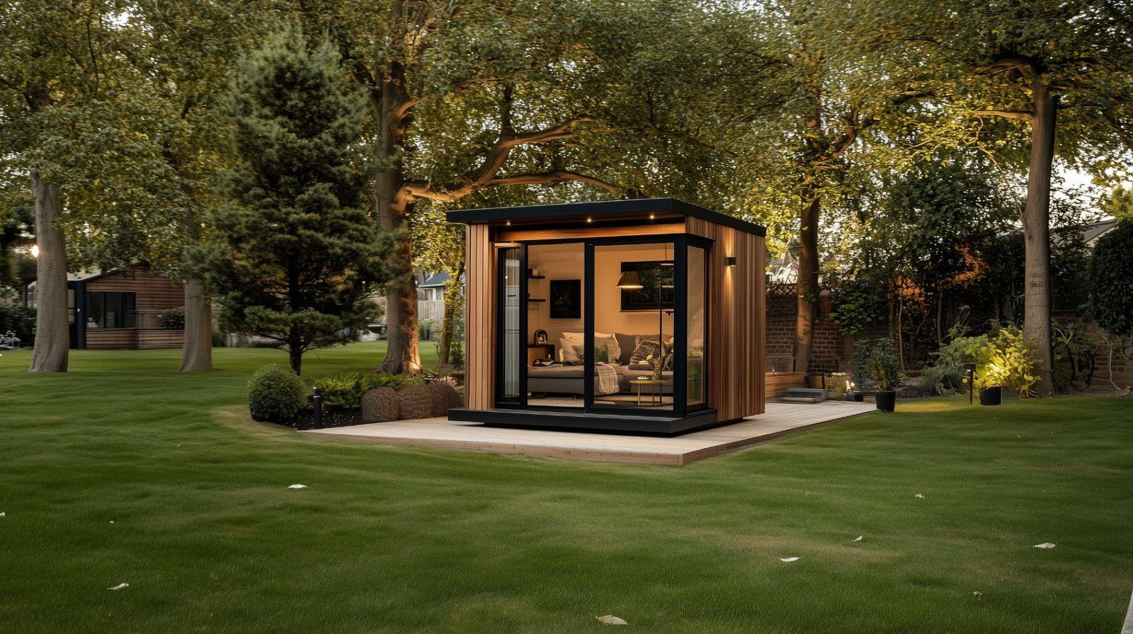 Elm — L-shaped SIP garden room Elm L-shaped SIP garden room by Green & Glass — exterior and interior view 4 of 4